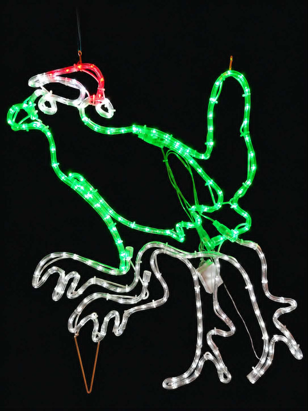 Turbo Chook Tasmanian Christmas Light Motif - Lights on