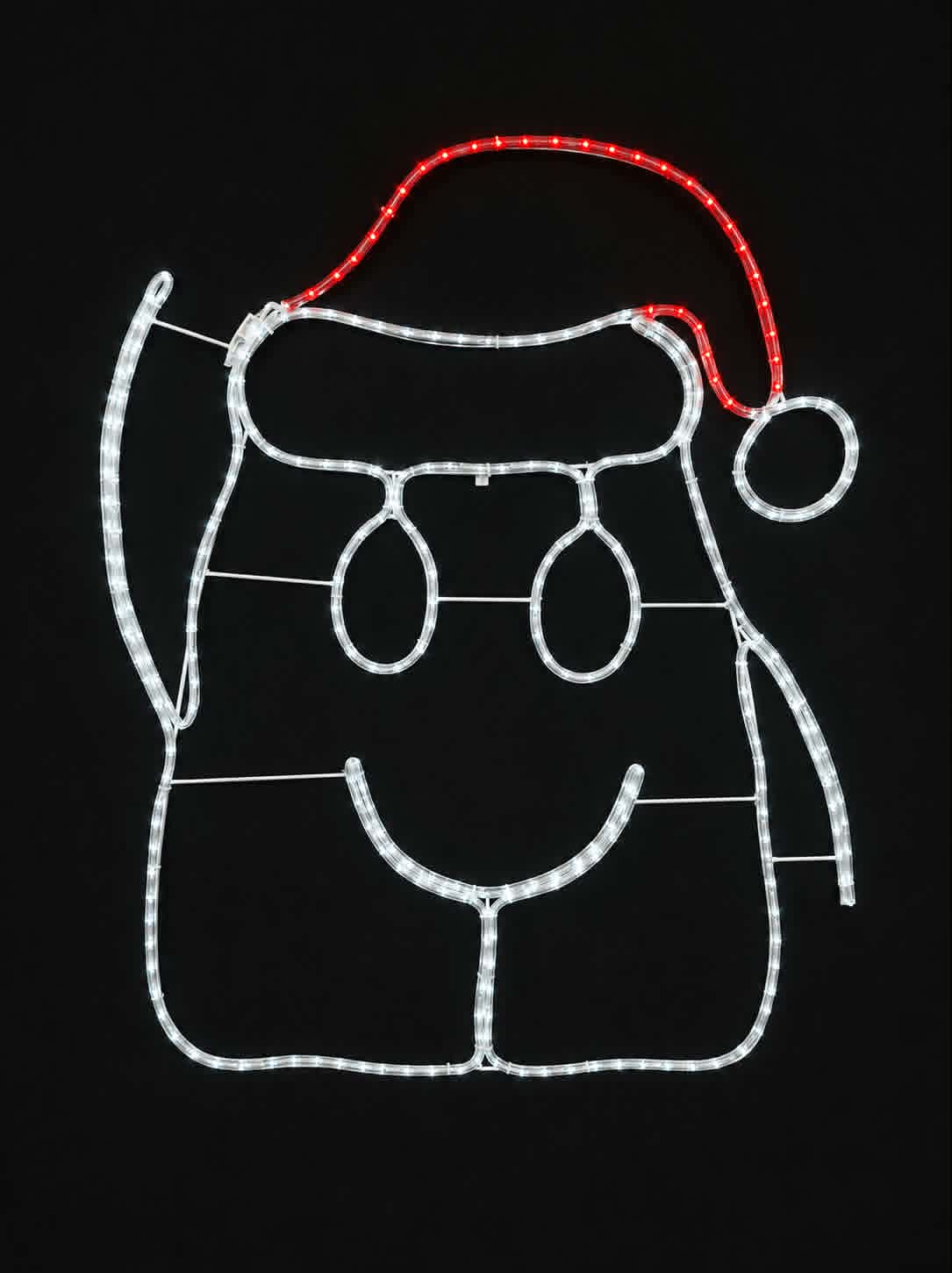 Hob of Hobart - Dougal Christmas light motif against a black background, Neon Noel, Hobart, Tasmania, Australia, HobArtGraffitit