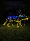 Tasmanian Tiger Christmas Light Motif outdoors, Neon Noel, Hobart, Tasmania, Australia